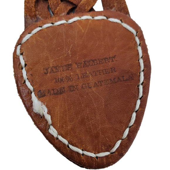 James Halbert Womens Braided Leather Belt Sz S Brown Adjustable 2.25” Wide Boho - Picture 8 of 10